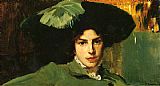 Hat Canvas Paintings - Maria with Hat